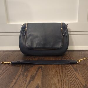 Anya Hindmarch Navy Leather Satchel